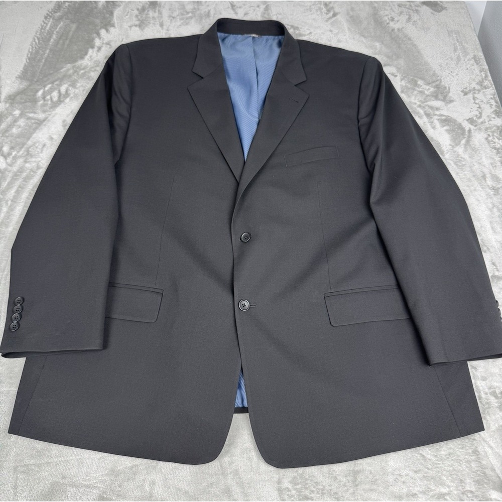 Oak Hill Black Wool Sport Coat Mens 54 Perfect Fit Blazer Suit Jacket Casual